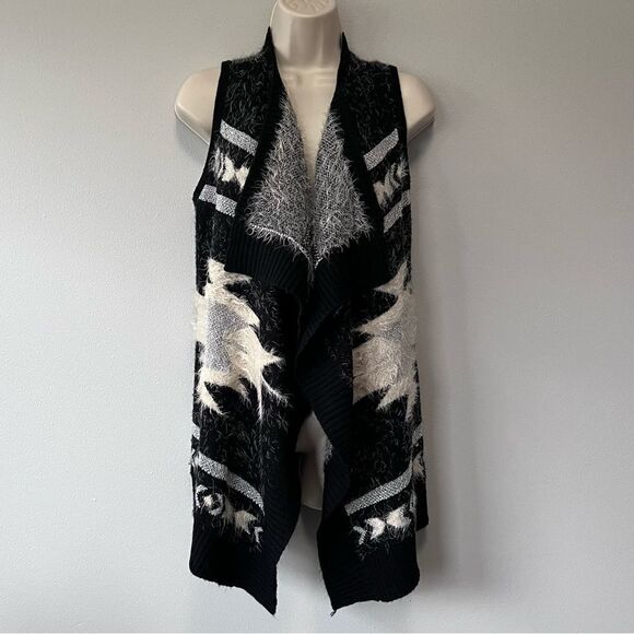 BCBGMaxazria Draped Open Front Sweater Vest Size M - Picture 1 of 6